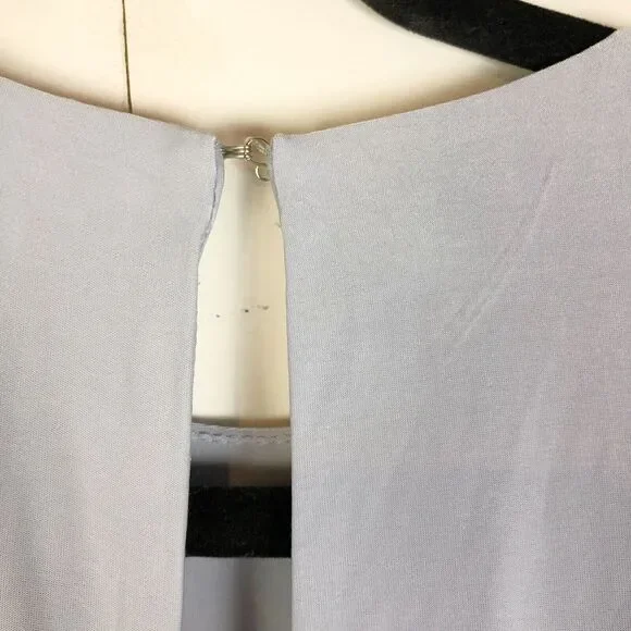 ALFRED SUNG Platinum Light Blue Jersey Sateen Mikado Long Gown with Sash Size 0 - Picture 3 of 11